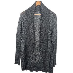 Armani Exchange Women’s Dz Medium Black Marled Cotton Wool Cardigan Sweater